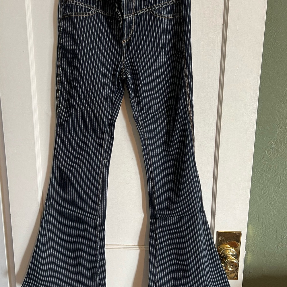 Farah Blue and White Striped Denim